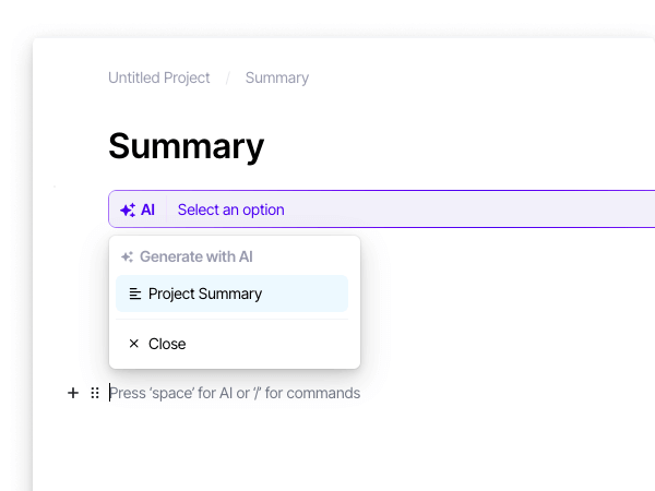 Generate Project Summary