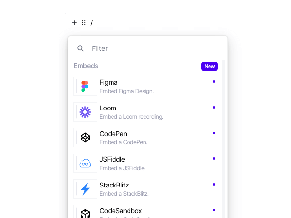 Embed Design, Video or Code